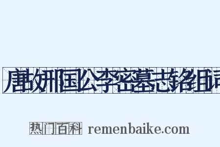 唐故邢国公李密墓志铭组词是什么意思的图片